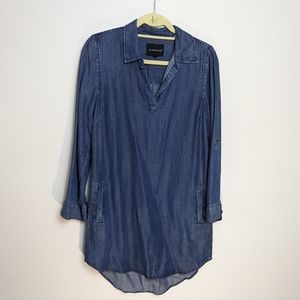 Velvet and Heart Denim Look Blue Oversized Coverup Shirt- Size XS